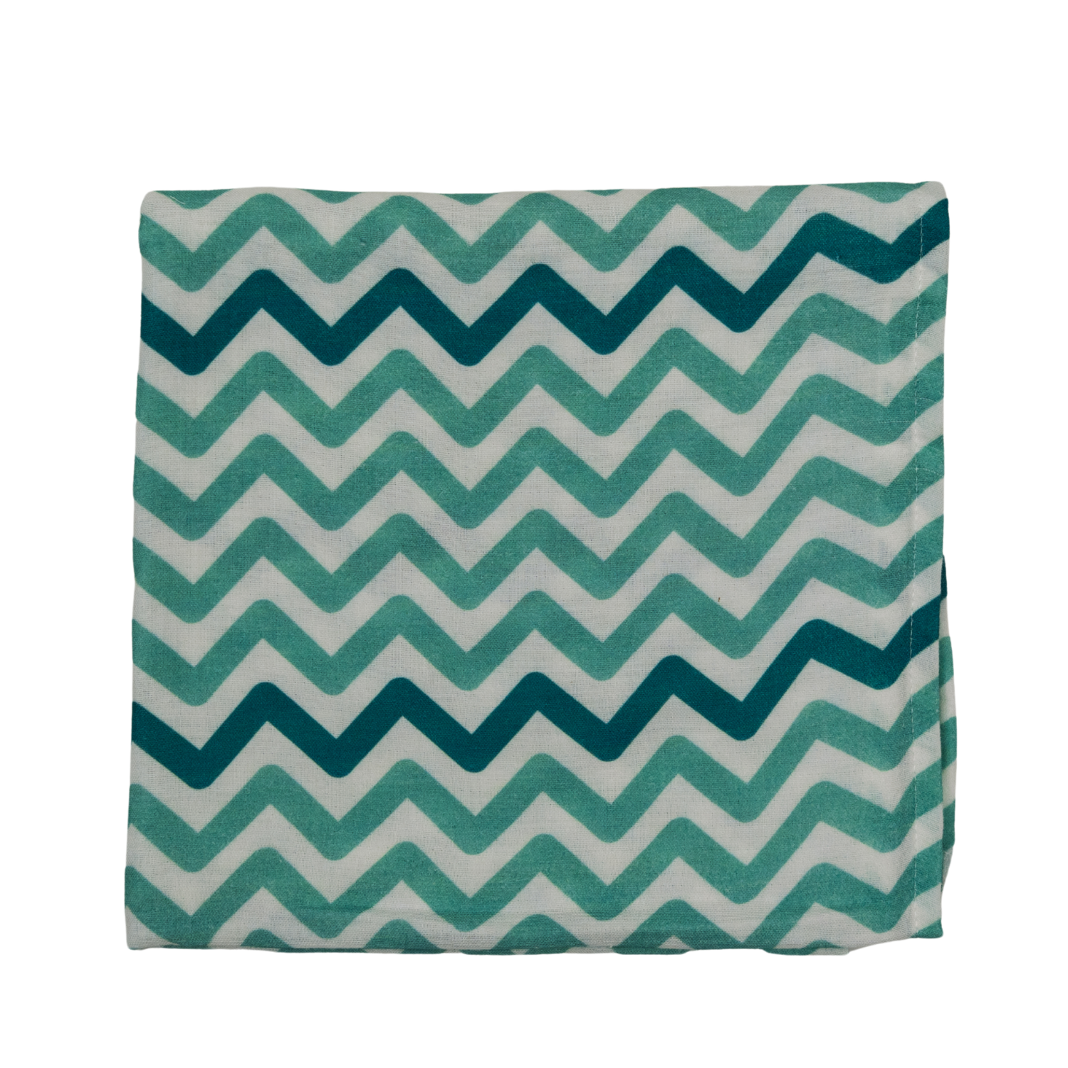 Big Flower Green Zigzag , Müslin Bebek Örtüsü ,70x70 cm