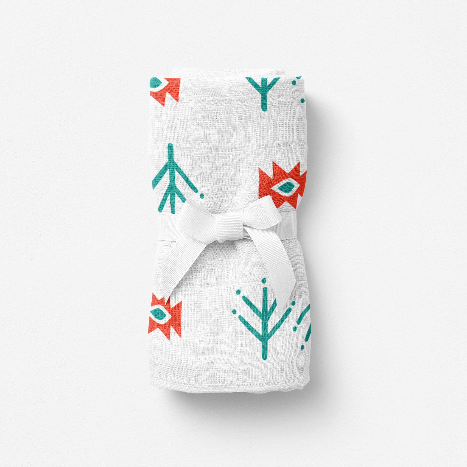 Big Flower Blossom Amulet, Müslin Bebek Örtüsü ,100x100 cm