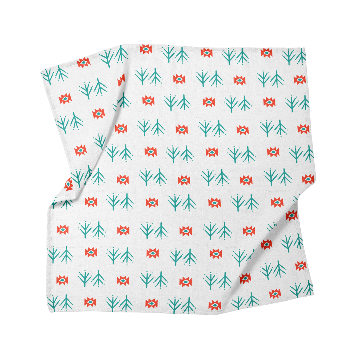 Big Flower Blossom Amulet, Müslin Bebek Örtüsü ,100x100 cm