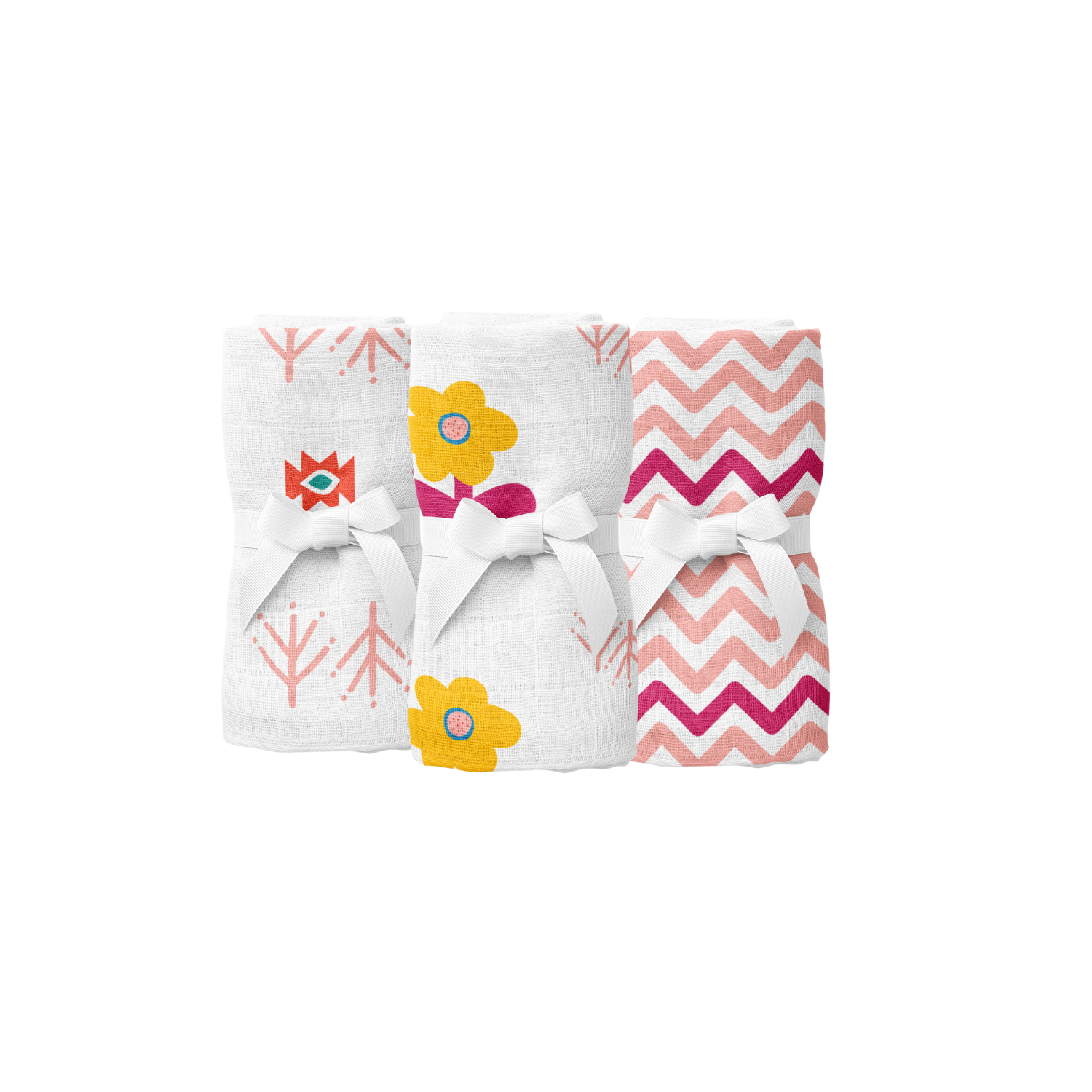 Big Flower Lemon , Müslin Ağız Mendili , 40x40 cm 6'lı Set