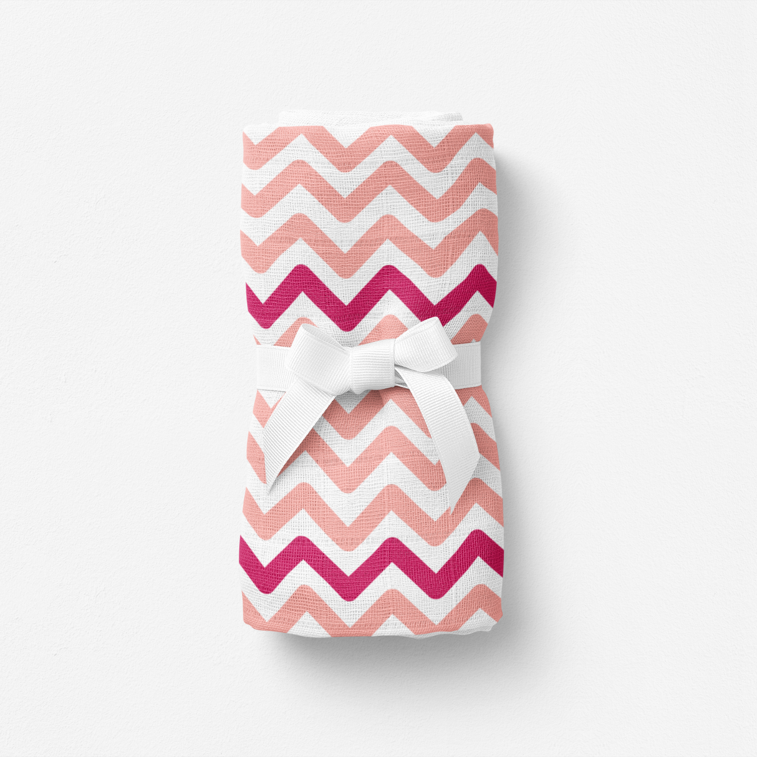 Big Flower Pink Zigzag , Müslin Bebek Örtüsü , 100x100 cm