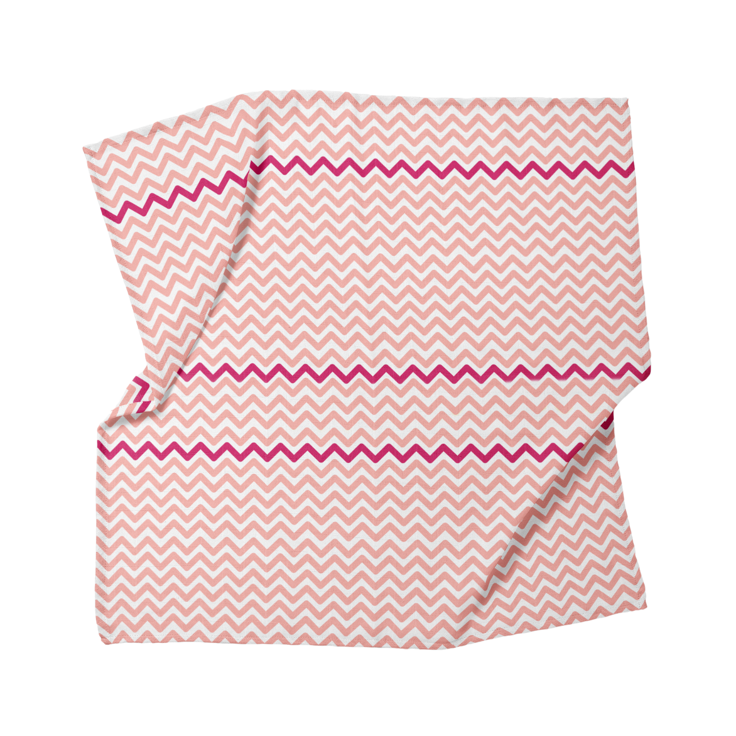 Big Flower Pink Zigzag , Müslin Bebek Örtüsü , 70x70 cm