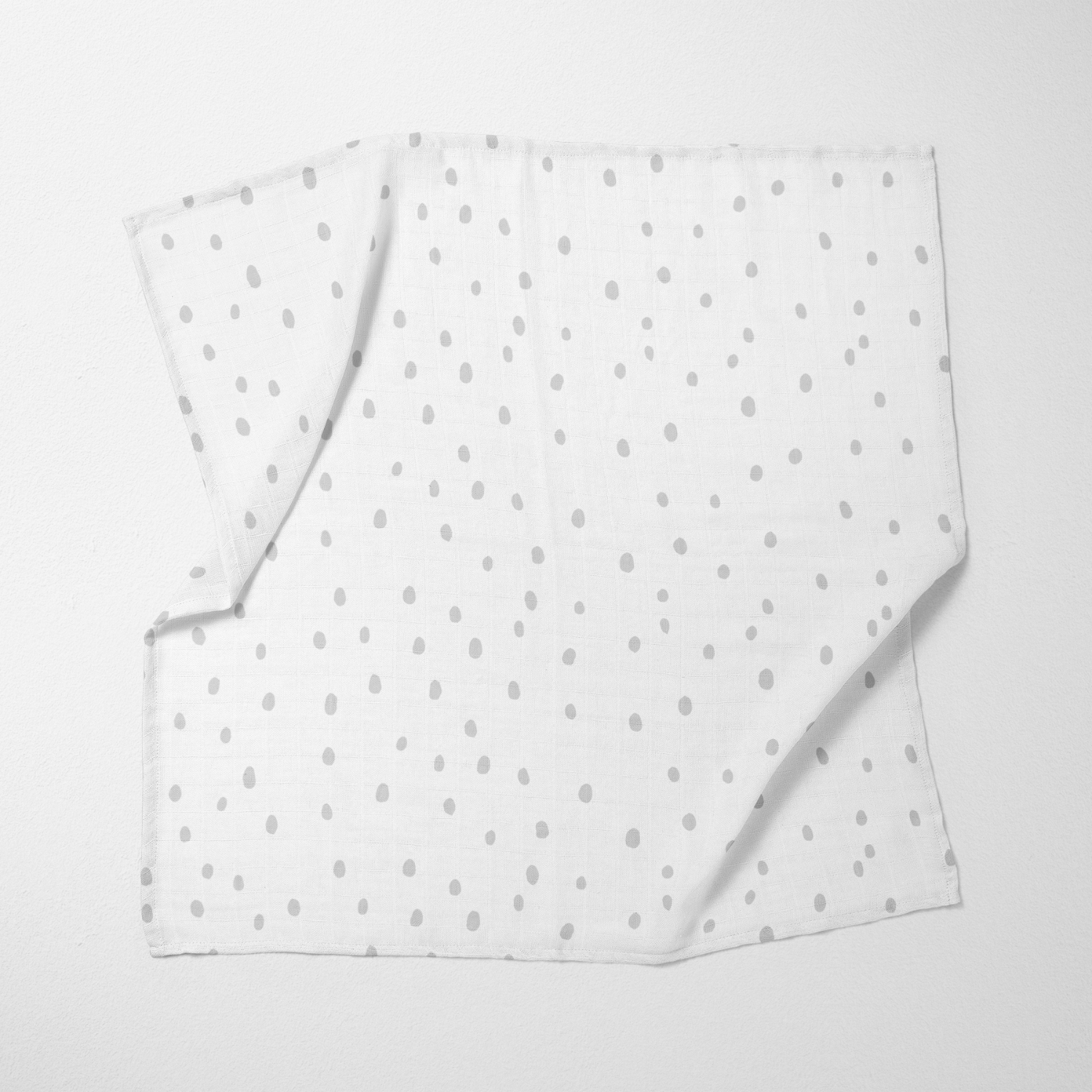 Bird of Life Gri Dots , Müslin Bebek Örtüsü , 70x70 cm