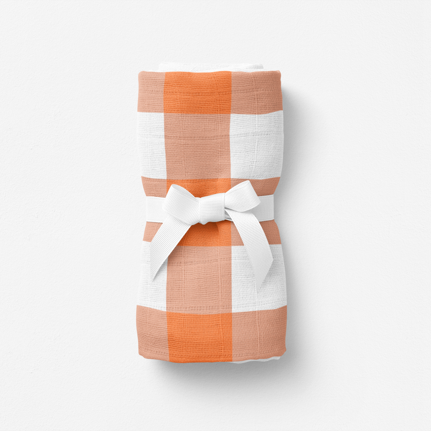 Bird of Life Orange Check , Müslin Bebek Örtüsü , 70x70 cm