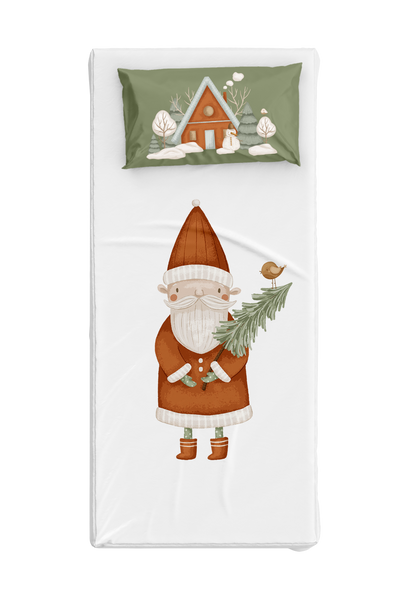 Snowy Yeni Yıl Tek Kişilik Çarşaf Seti, Çok Renkli, 90x190 cm