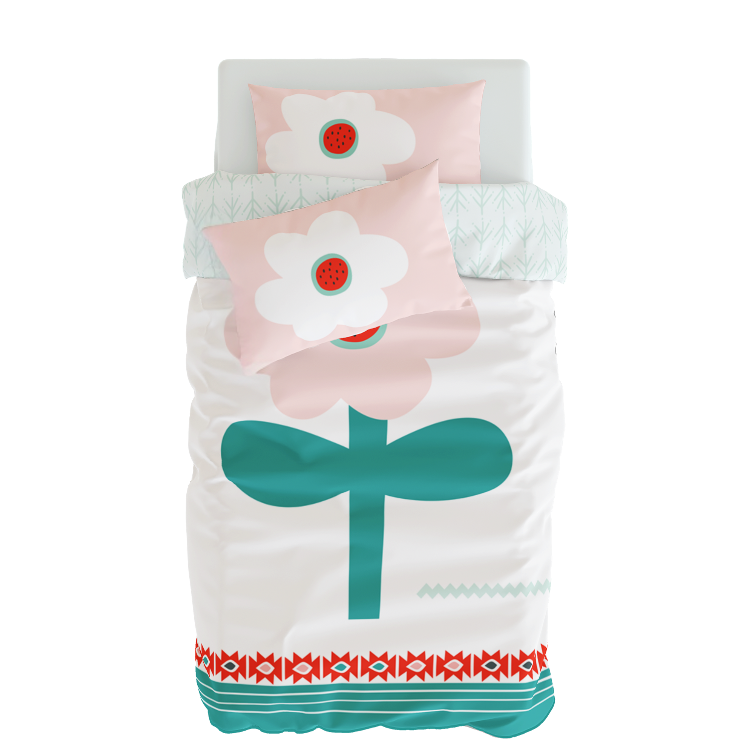 Big Flower Bebek Nevresim Seti, Pembe, 100x150cm