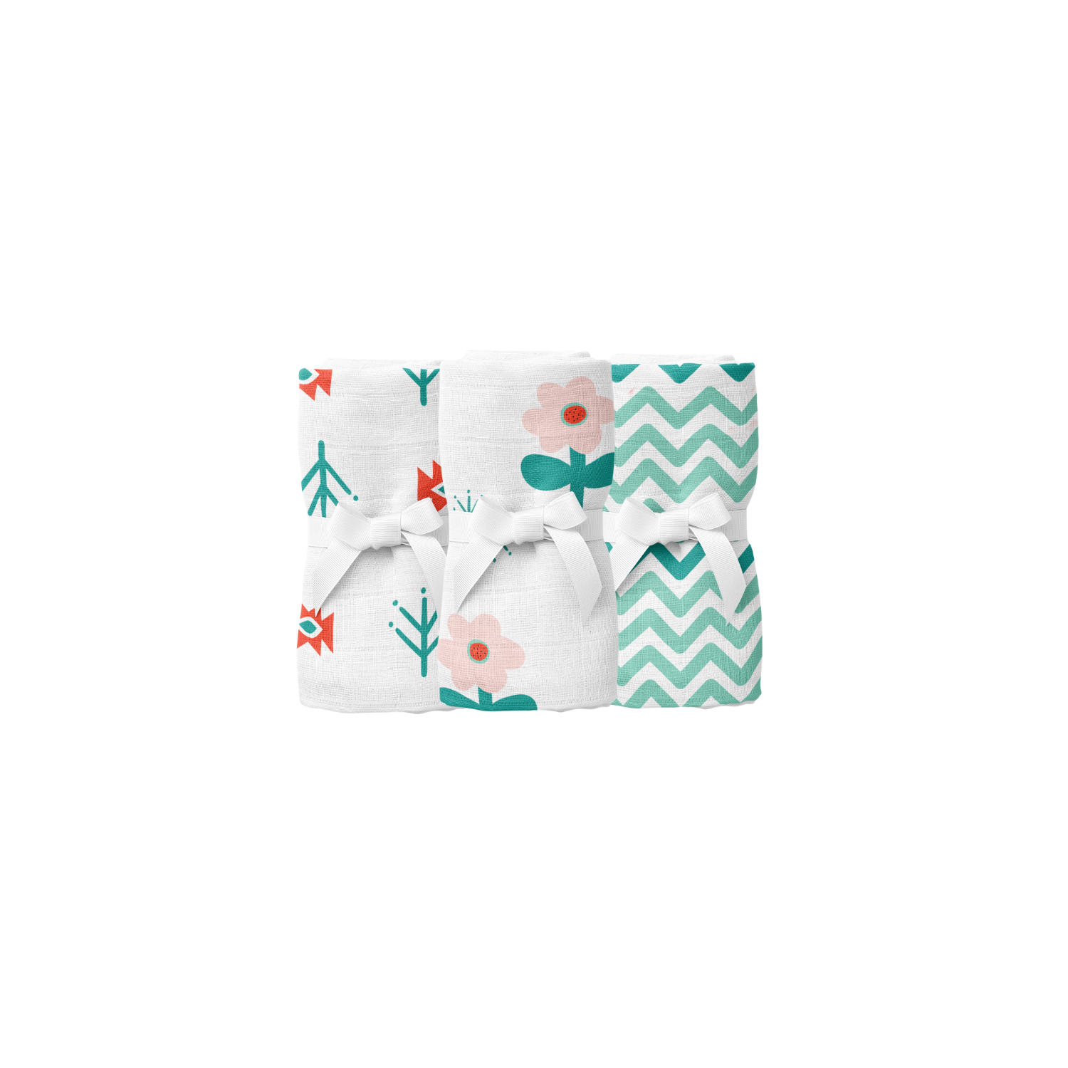 Big Flower Blossom , Müslin Ağız Mendili , 40x40 cm 6'lı Set