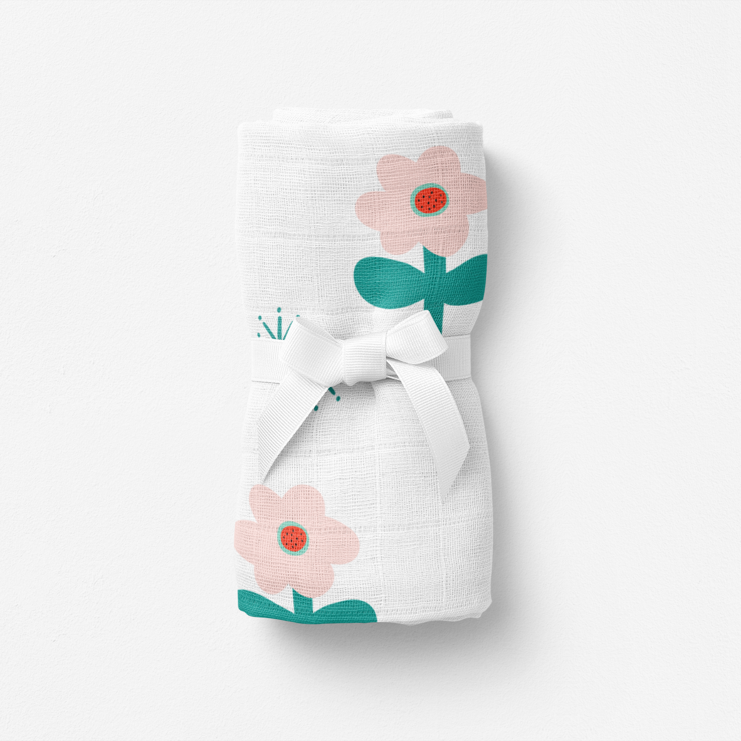 Big Flower Blossom, Müslin Bebek Örtüsü , 70x70 cm