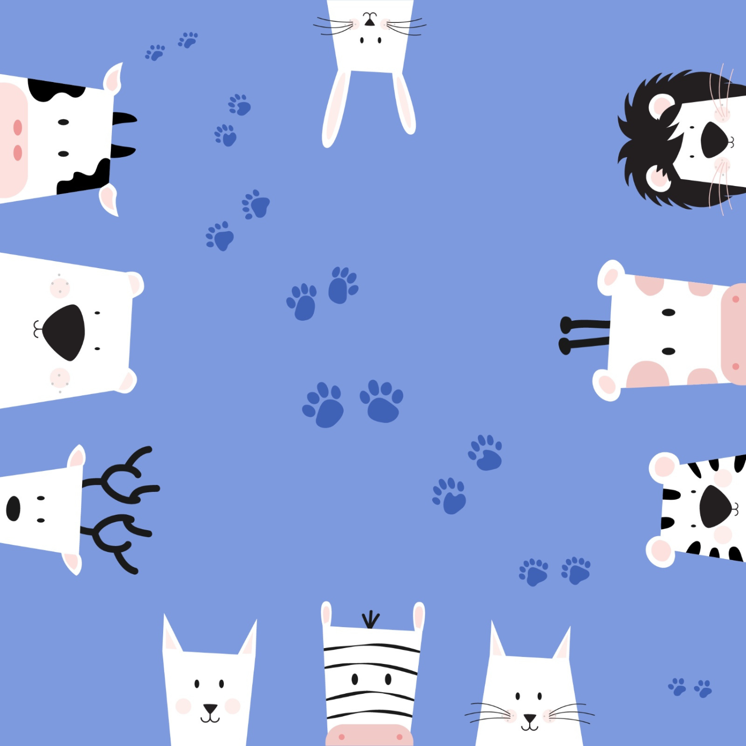 Paws and Claws Çift Taraflı Pamuk Saten Çok Renkli Bebek Nevresim Seti 100x150cm