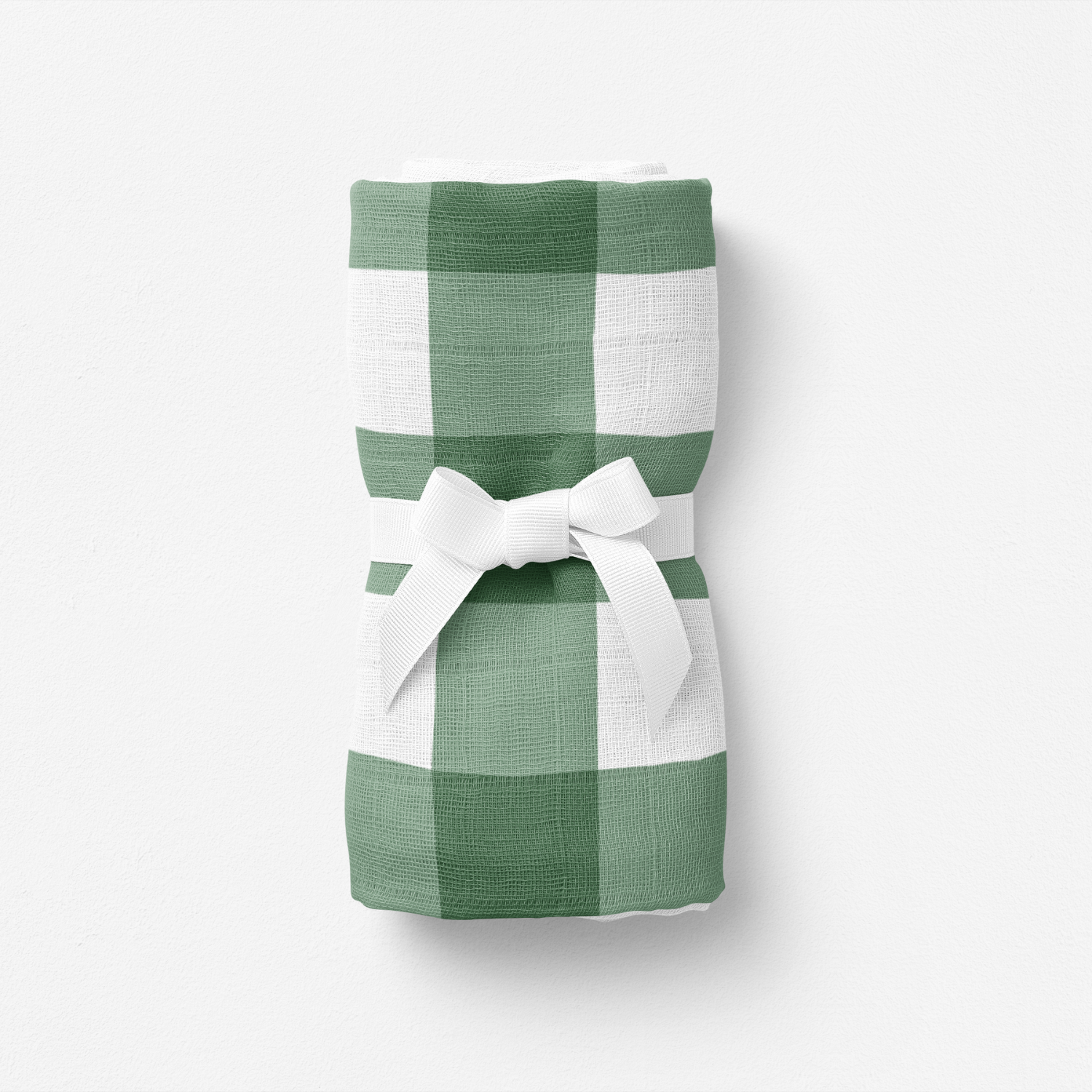 Petit Fleur Green Check , Müslin Bebek Örtüsü , 70x70 cm